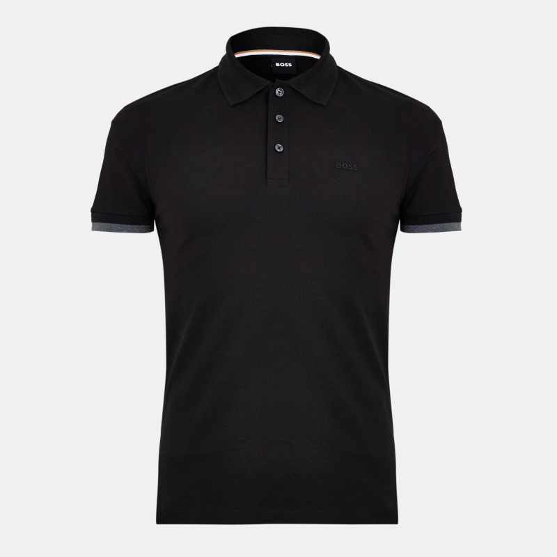 Image of Boss Mens Phillipson Short Sleeve Polo Shirt Black male S