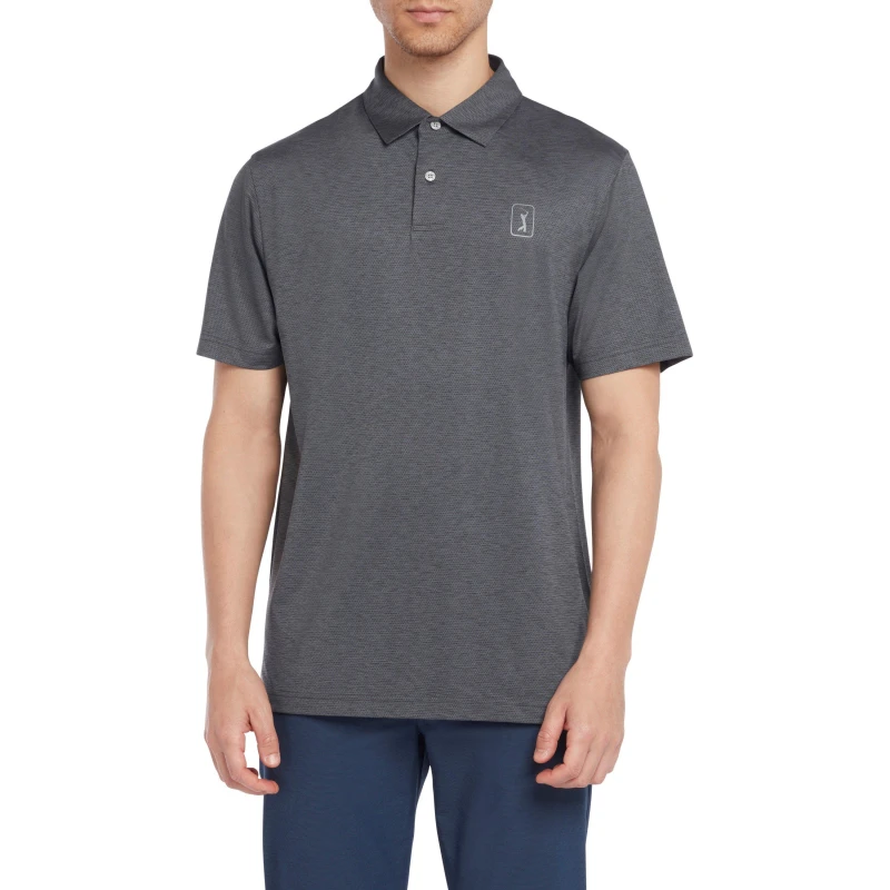 Image of PGA Tour Space Dye Polo - Grey Grey S