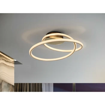 Image of Schuller Tube - Integrated LED Semi Flush Ceiling Light, Glitter Gold