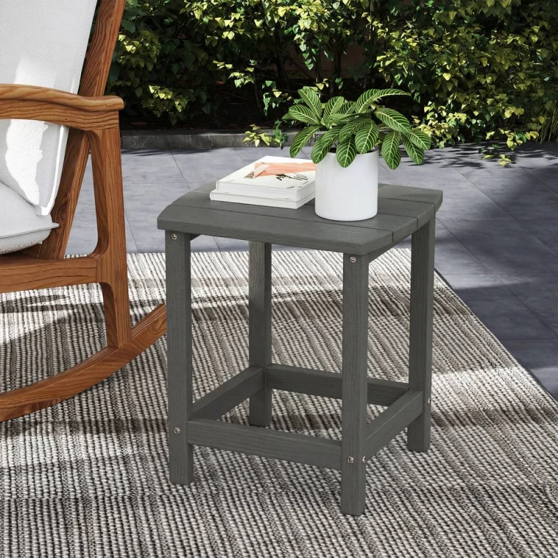 Image of OUTSUNNY Outdoor Side Table, Adirondack Side Table, Indoor Outdoor, Grey Grey Unisex