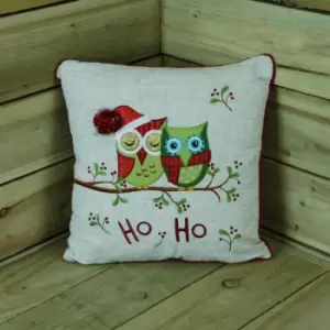 Image of 40cm x 40cm Christmas Design Cushion With Embroidered Text - Choice of 4 Designs