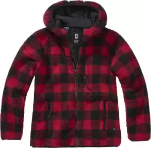Image of Brandit Teddyfleece Ladies Jacket, black-red, Size 3XL for Women, black-red, Size 3XL for Women