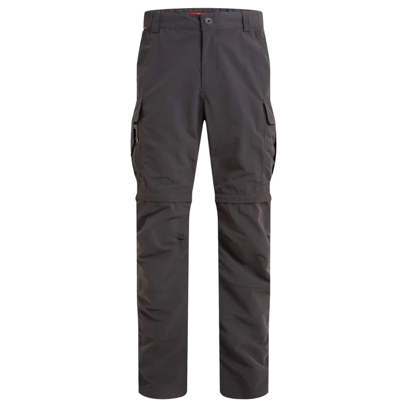 Image of Craghoppers Craghoppers Men NosiLife Pro Insect-Repellent Odour Elimination Zip-Off Cargo Trouser in Dark Grey Size: 30R Dark Grey 30R Male 50632600