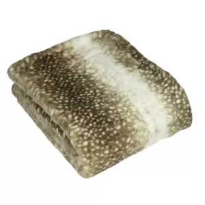 Image of Fawn Faux Fur Throw Multicolour