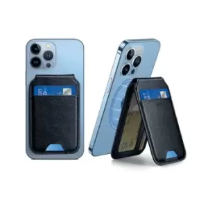 Image of ESR HaloLock Vegan Leather Wallet Stand MagSafe Compatible Black 2K508B