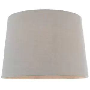 Image of 14" Tapered Round Drum Lamp Shade Charcoal Grey 100% Linen Modern Simple Cover