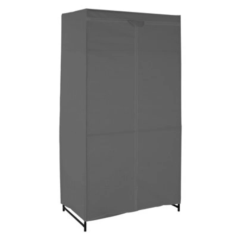 Image of Premier Housewares Dara Grey Fabric Wardrobe With Shelf Grey