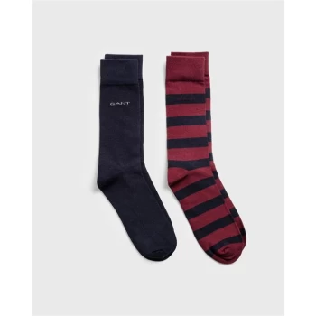 Image of Gant Stripe Socks 2Pk 00 - Red 605
