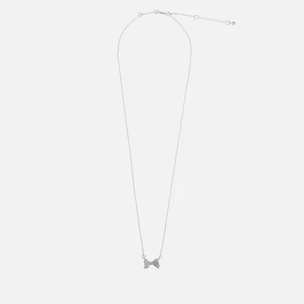 Image of Ted Baker Womens Barsie Crystal Bow Pendant Necklace - Silver