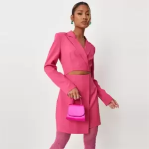 Image of Missguided Cut Out Tailored Blazer Dress - Pink