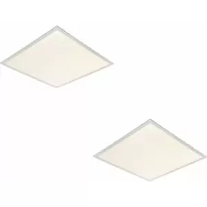 Image of 2 pack Anti-Glare Ceiling Panel Light - 40W Cool White LED - White Paint