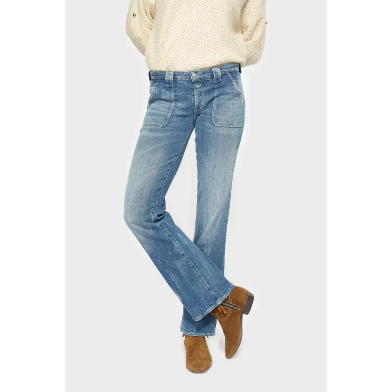Image of Le Temps des cerises Womens flare jeans Le Temps des cerises No. 4 Bleu Female 27