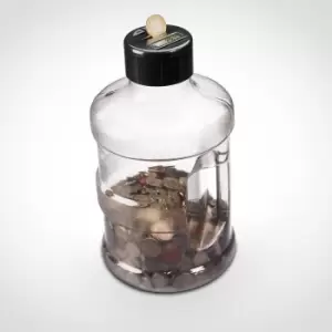 Image of Super Size Coin Counting Jar in Grey plastic