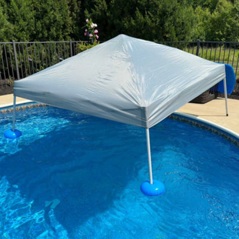 Image of Sunjoy 3X3 M Pool Float With Canopy, Steel And Aluminum Frame Pool Floating Canopy With Pvc Floats, Hand Air Pump, And Carry Bag