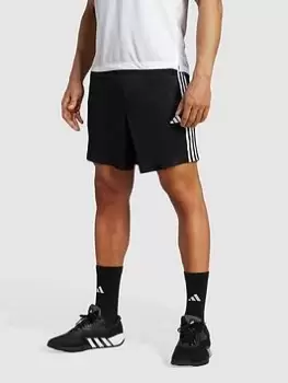 Image of adidas Performance Train Essentials Piqu&eacute; 3-Stripes Training Shorts - Black/White Size M Men