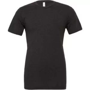 Image of Canvas Mens Triblend Crew Neck Plain Short Sleeve T-Shirt (S) (Charcoal Black Triblend)