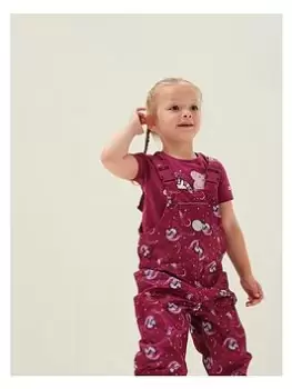 Image of Regatta Kids Peppa Pig Dungaree - Raspberry , Raspberry, Size 4-5 Years, Women
