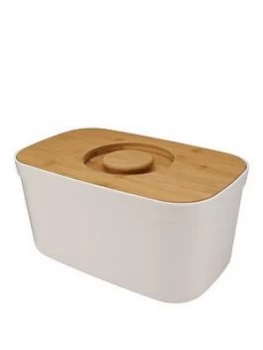 Image of Joseph White Bread Bin With Bamboo Lid