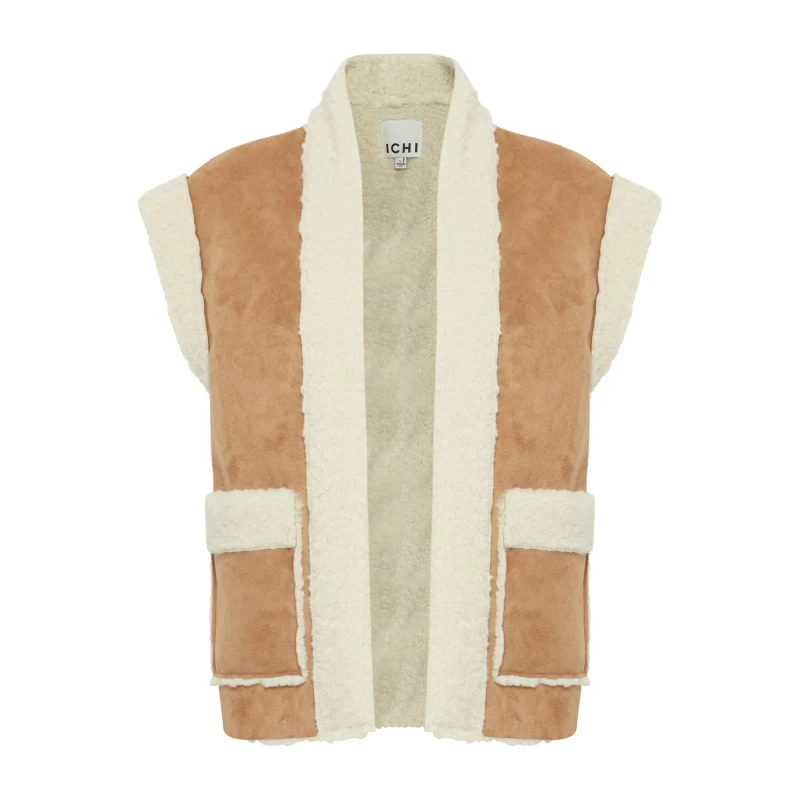 Image of Ichi Sleeveless jacket For Her Ichi Gizora Marron Female 36