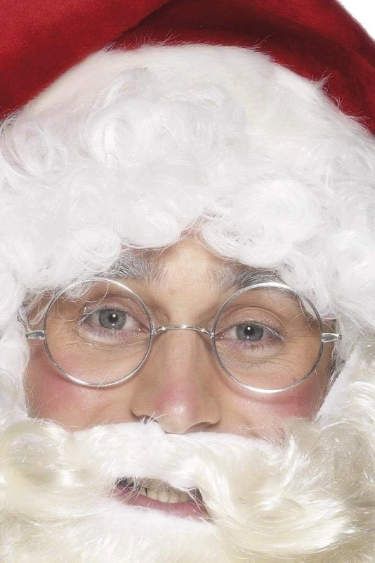 Image of Smiffys Wire Framed Santa Specs Silver