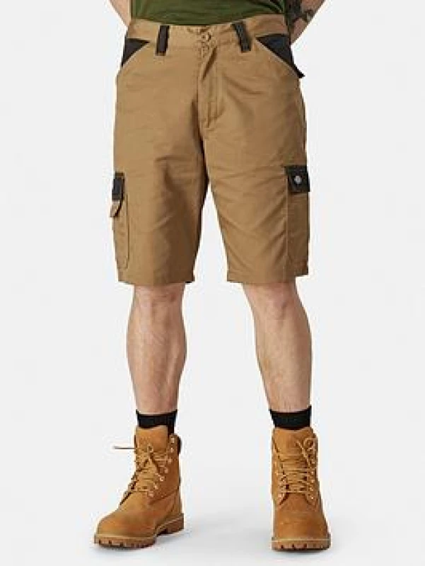 Image of Dickies Mens Everyday Polycotton Buttoned Workwear Cargo Shorts 32 - Waist 32' Antique Penny/Black ED247SH-KHKII-32