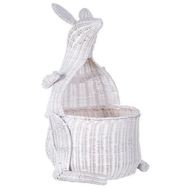 Image of Beliani Kids Basket Kangaroo Kapiti Rattan White