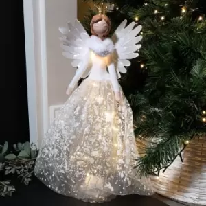 Image of 52cm LED White Christmas Angel Battery Powered Doll Decoration Ornament
