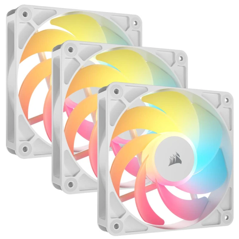 Image of CORSAIR RS120-R ARGB PWM 120mm Fans Triple Pack - White - CO-9050197-WW