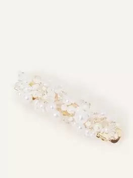 Image of Accessorize Pearl & Bead Barrette, White, Women