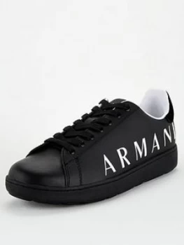 Image of Armani Exchange Logo Trainers Black Size 8 Men