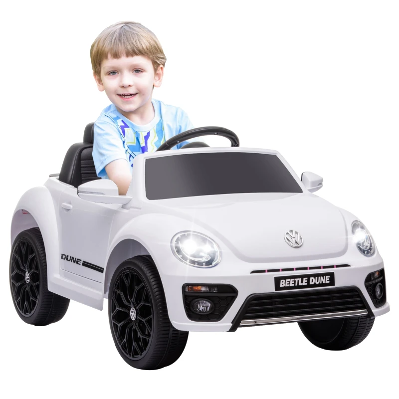 Image of AIYAPLAY Volkswagen Beetle Licensed 12V Ride on Car w/ Remote Control - White TJ Hughes 5063603605787