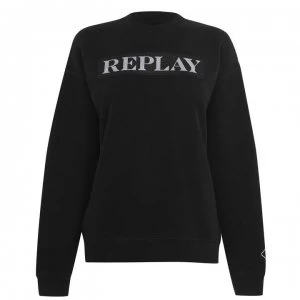 Image of Replay Glitter Box Sweatshirt - Off Black 397