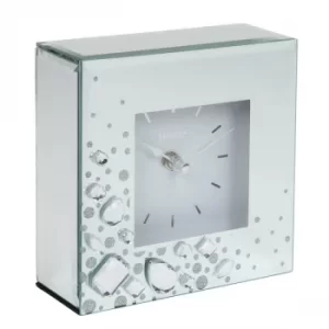 Image of HESTIA Mirror Glass Mantel Clock with Large Crystals