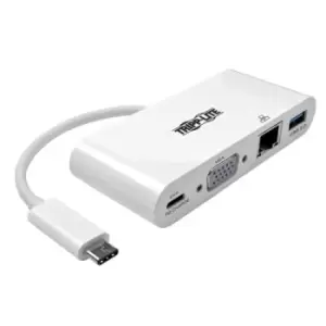 Image of Tripp Lite U444-06N-VGU-C USB-C Multiport Adapter VGA USB-A Port Gbe and PD Charging White