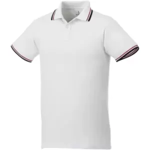 Image of Elevate Mens Fairfield Polo With Tipping (M) (White/Navy/Red)