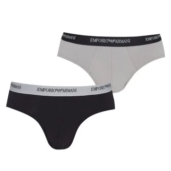 Image of Emporio Armani 2 Pack Essential Briefs Grey/Black Size L Men