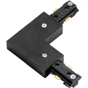 Image of Commercial Track Light L Corner Connector - 107mm x 107mm - Black PC Rail System
