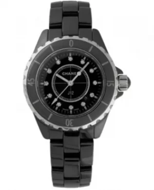 Image of Chanel J12 Classic Diamond Dial Black Ceramic Womens Watch H1625 H1625