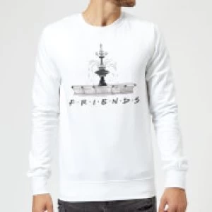 Image of Friends Fountain Sketch Sweatshirt - White - S