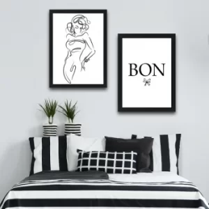 Image of Bon Set Multicolor Decorative Framed Painting (2 Pieces)