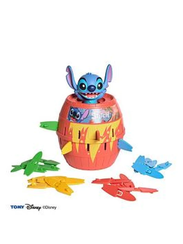 Image of TOMY Disney Pop Up Stitch Action Board Game Fun Family and Kids Game for Ages 4+ Preschool Children's Game for Boys Girls and Adults.