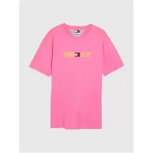 Image of Tommy Jeans Liner Logo T-Shirt - Pink