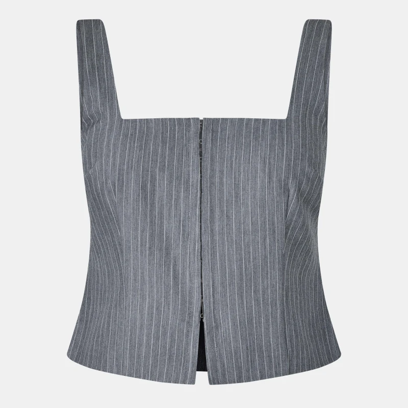 Image of Jack Wills Womens Pinstripe Corset Top FlkStone Pins female 8 (XS)