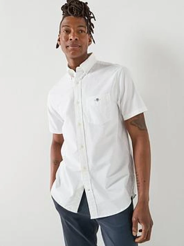 Image of Gant Regular Fit Classic Oxford Short Sleeve Shirt White male XL