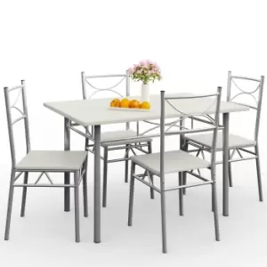 Image of Dining Set Paul 5Pcs White