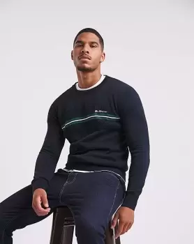 Image of Ben Sherman Chest Stripe Knit Jumper