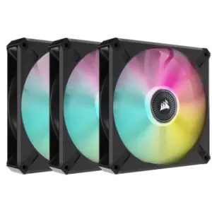 Image of Corsair iCUE ML120 RGB ELITE Premium 140mm Black PWM Magnetic Levitation Triple Fan Kit