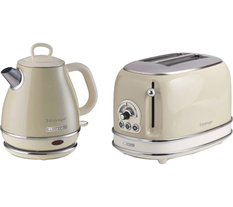 Image of ARIETE Vintage ARPK70 2-Slice Toaster & Kettle Bundle - Cream 5016368010341