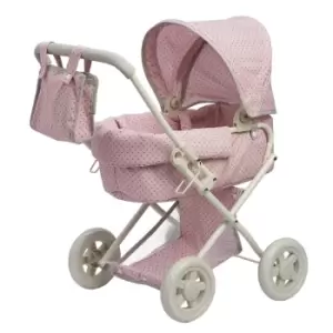 Image of Olivia's Little World Polka Dots Princess Deluxe Baby Doll Stroller Pink