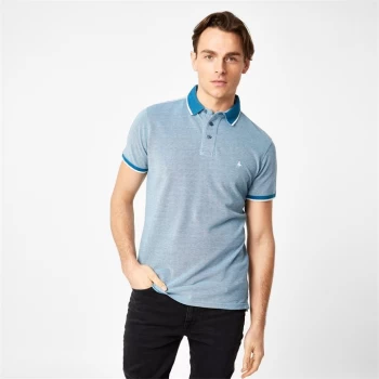 Image of Jack Wills Kelvington Tipped Pique Polo - Marine